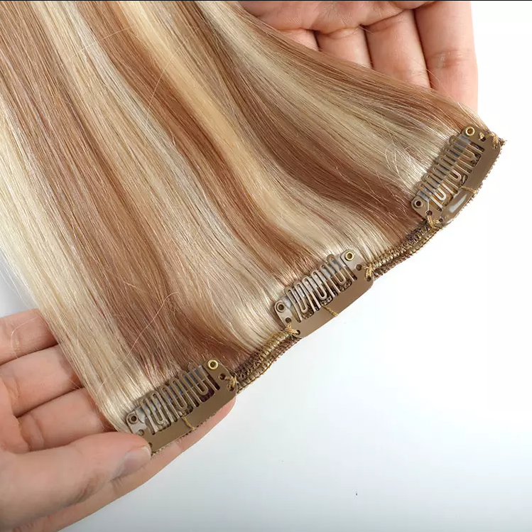 High Quality Russian Cuticle Aligned Remy Seamless Clip In Hair Extensions